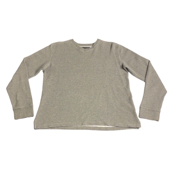 Vintage Abercrombie Fitch Sweater Mens M Gray Marled Knit Pullover V-Neck Y2K - Picture 1 of 16